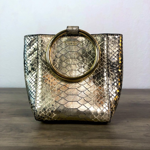 henri bendel Handbags - Henri Bendel Marquis Micro Ring Snake Embossed Tote